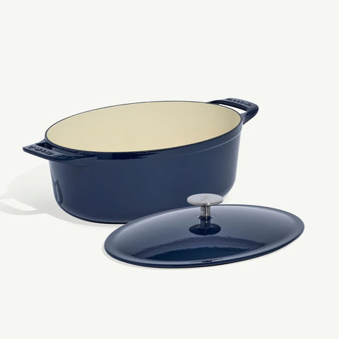 Oval Enameled Cast Iron Dutch Oven